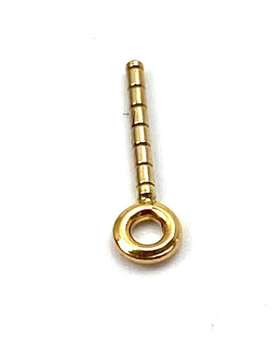 14K solid yellow gold screw thin pearl peg, SKU# 11-20-28