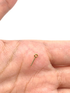 14K solid yellow gold screw thin pearl peg, SKU# 11-20-28