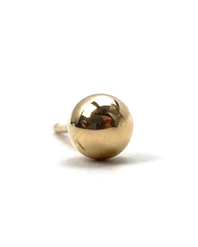 14K solid yellow gold ball earring, SKU# 064BEP94300075
