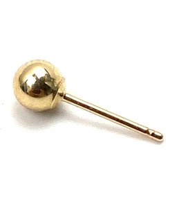 14K solid yellow gold ball earring, SKU# 064BEP94300075