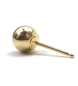 14K solid yellow gold ball earring, SKU# 12-28-1817