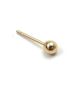 14K solid yellow gold ball earring, SKU# 12-28-1817