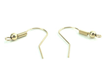 14K Solid Gold Shepard Hook With Coil And Ball, Sku#EGF1452