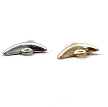 14K solid white gold and yellow gold shark tooth charm , SKU# L-32