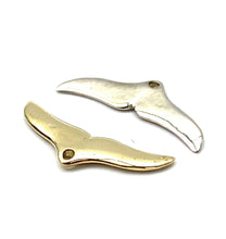 14K solid white and yellow gold whale tail , SKU# L-31
