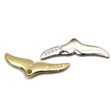 14K solid white and yellow gold whale tail , SKU# L-31