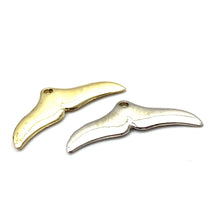 14K solid white and yellow gold whale tail , SKU# L-31