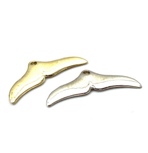 14K solid white and yellow gold whale tail , SKU# L-31