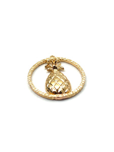14K solid white gold, yellow gold and rose gold pineapple charm , SKU # L-95