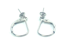 14K White Gold Continental Clip, Ear Wire, 4mm Cup,  Sku#226A-14W-4