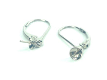 14K White Gold Continental Clip, Ear Wire, 4mm Cup,  Sku#226A-14W-4