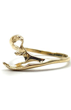 14k solid yellow gold dolphin ring setting, pearl mounting ring, SKU# TR-47