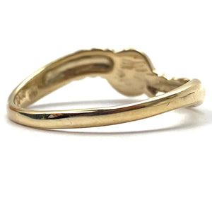 14k solid yellow gold ring setting, pearl mounting ring, SKU# JPR-11