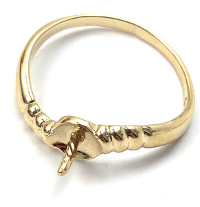 14k solid yellow gold ring setting, pearl mounting ring, SKU# JPR-11