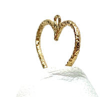 14K solid white gold, yellow gold and rose gold heart charm , SKU# L-136