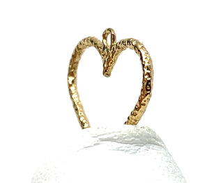 14K solid white gold, yellow gold and rose gold heart charm , SKU# L-136