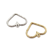 14K solid white gold, yellow gold and rose gold heart charm , SKU# L-136