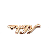 14K solid white gold, rose gold and yellow gold “ aloha” charm, SKU# L-166