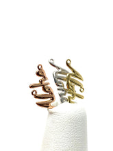 14K solid white gold, rose gold and yellow gold “ aloha” charm, SKU# L-166