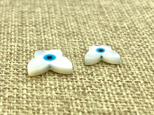 Mother Of Pearls Blue Eye Butterfly Beads, Mother Of Pearl Beads, Evil Eye Beads