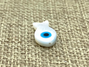 Mother Of Pearls Blue Eye Fish Beads, Mother Of Pearl Beads, Evil Eye Beads, Sku#M10