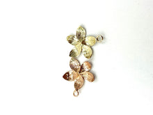 14K solid yellow gold and rose gold plumeria charm  , SKU # L-176