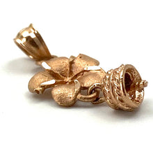 14K solid rose gold plumeria bail, SKU# TP-101