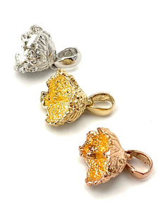 14K solid rose gold, white gold and yellow gold bail, SKU# TP-197