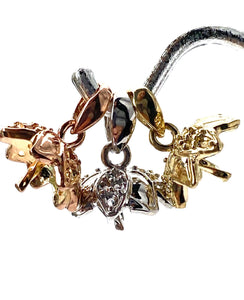 14K solid white gold, rose gold and yellow gold bail, SKU# TP-203