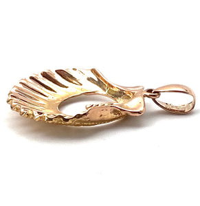14K solid white gold, yellow gold and rose gold sea shell bail, SKU#TP-082