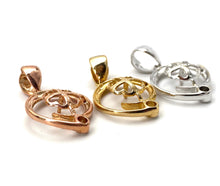 14K solid yellow gold, white gold and rose gold bail, SKU# TP-104