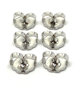 14K solid white gold earring backing, SKU#20-27-20