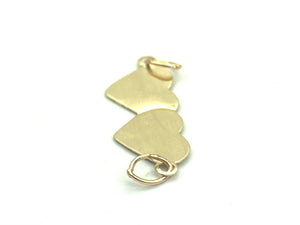 14K Solid Gold Double Heart, Sku#574.020C