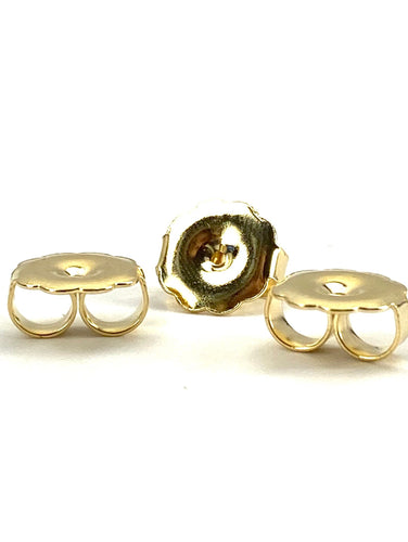 14K solid yellow gold earring backing, SKU#18-27-20