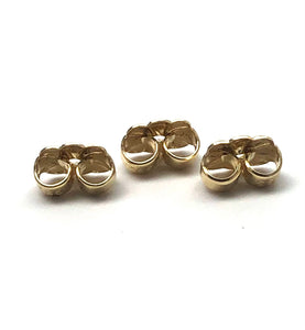 14K solid yellow gold flower earring backing, SKU# 11-27-601