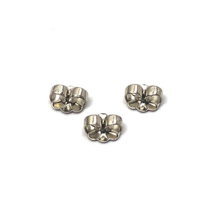 14K solid white gold flower ear backing, SKU# 12-54-120