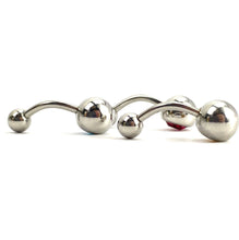 Stainless steel with colored gem belly ring, SKU# NBR065