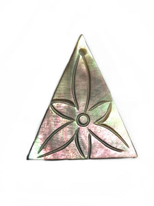 Mother Of Pearl Triangle with Flower Shell, Sku#M325