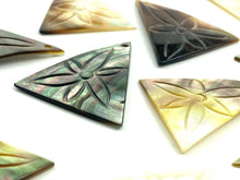 Mother Of Pearl Triangle with Flower Shell, Sku#M325