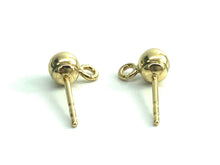 14K Solid Gold Earpost 4mm Ball, Sku#11-28-1831-WC