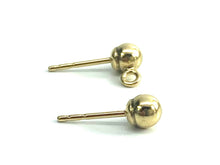 14K Solid Gold Earpost 4mm Ball, Sku#11-28-1831-WC