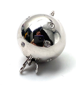 14K solid white gold bail w/ diamonds, SKU# A102-L4