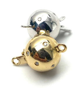 14K solid white and yellow gold bail w/ 0.04 diamonds, SKU# A381-L4