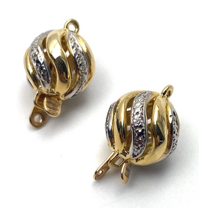 14K solid white and yellow gold bail w/ 0.02 carat diamonds, SKU# AW307-10-40-L4