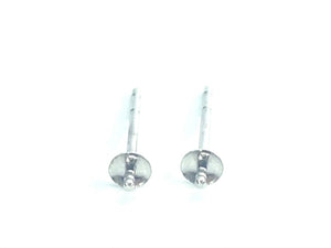 14K White Gold Ear Post 2.5mm Cup, Sku#12-28-3022