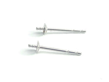 14K White Gold Ear Post 2.5mm Cup, Sku#12-28-3022