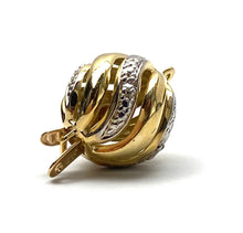 14K 11.77 mm solid yellow and white gold clasp w/ 0.02 carat diamonds, SKU# AW307-72-4D-L4