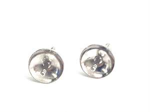 14K White Gold Ear Post With 5mm Cup, Sku#12-28-3016
