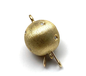 14K 9.56 mm solid yellow gold clasp w/ diamonds , SKU# A387 M-L4