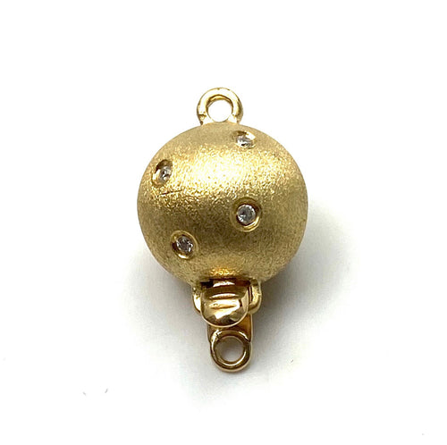 14K 9.56 mm solid yellow gold clasp w/ diamonds , SKU# A387 M-L4